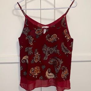 January 7 Medium Maroon Paisley Top
